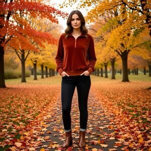 VTG 90s Y2K Orange Velvety Velour Grunge Knit 1/4 Zip Sweater M Soft Preppy